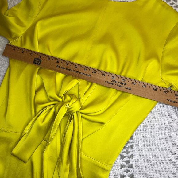 Samsoe and Samsoe Ono Long Sleeve Yellow Dress Tie Front Sulphur Spring Zip - Picture 12 of 12